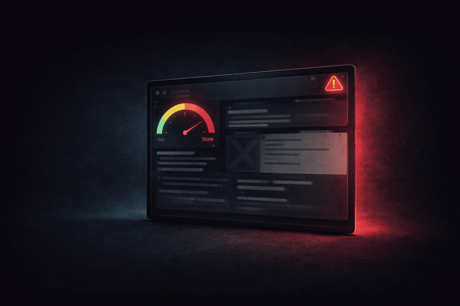 Slow internet connection warning displayed